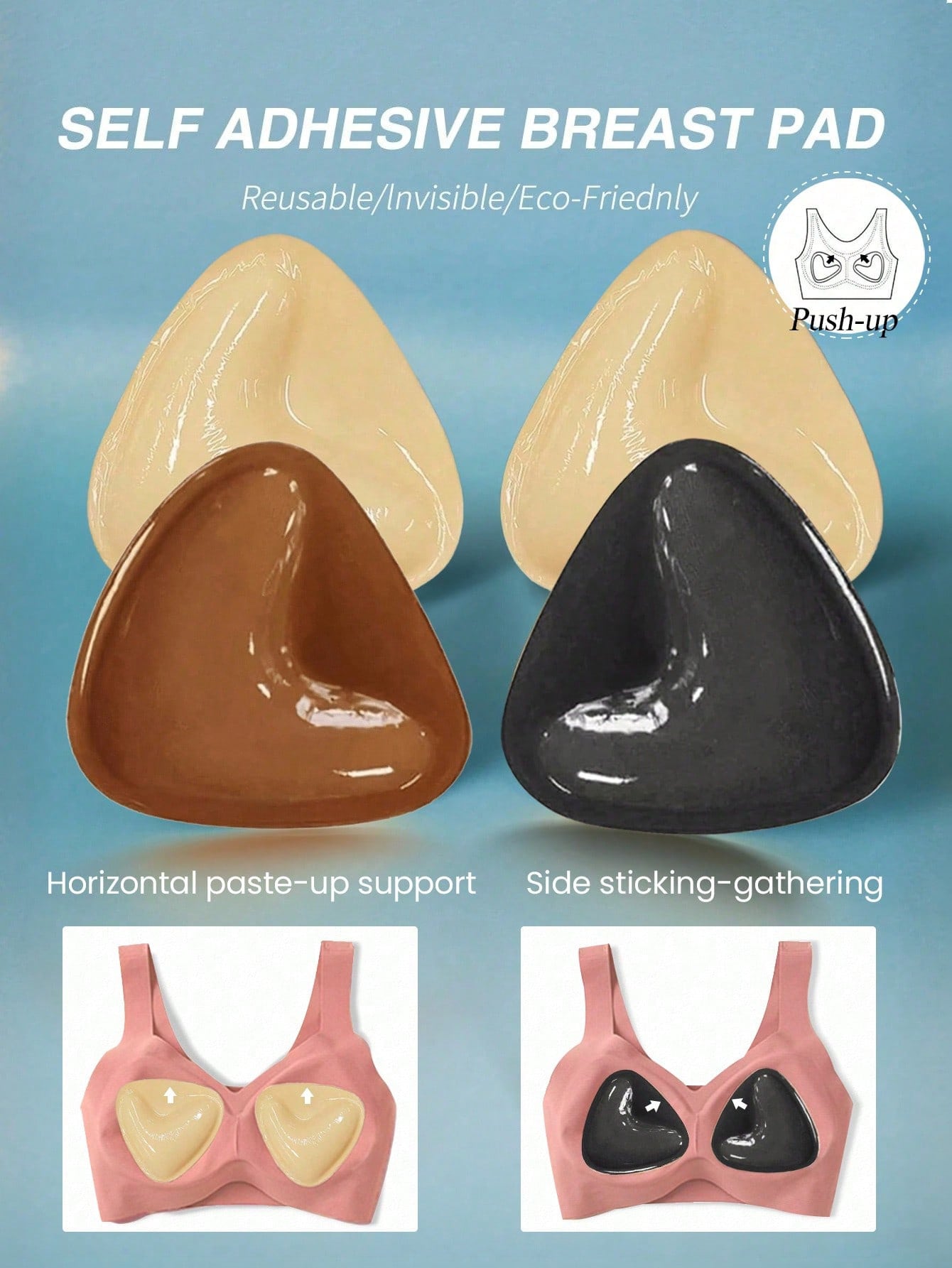 Strapless Bra Adhesive - 2pcs Reusable Double-Sided Adhesive Invisible Bra