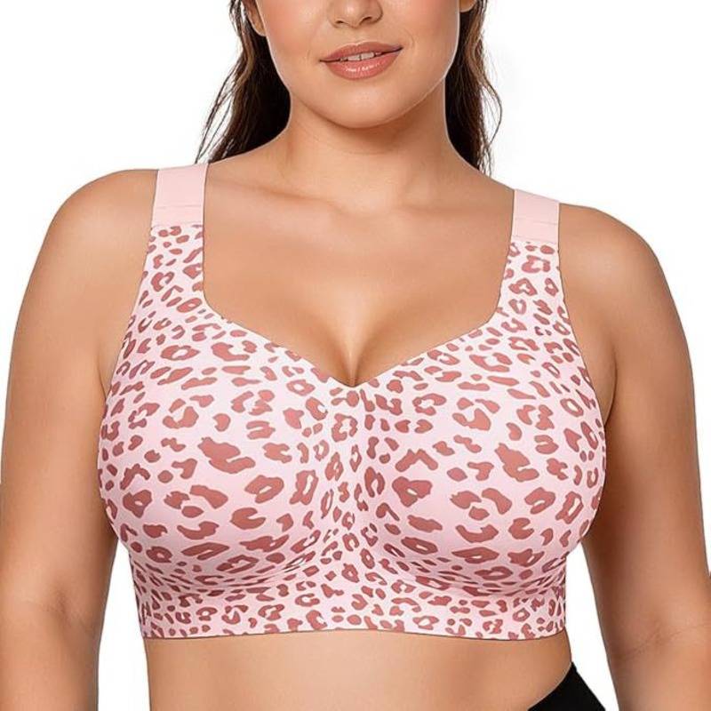 Plunge Bra Push Up - Leopard Jelly Bras No Underwire Push