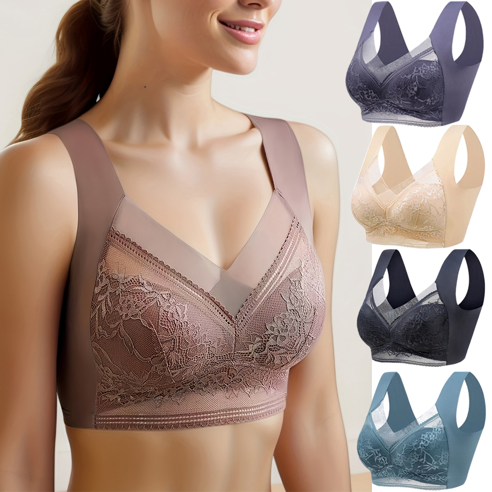 Sheer Bra Lace - L-6L Women Large Bra Push Up