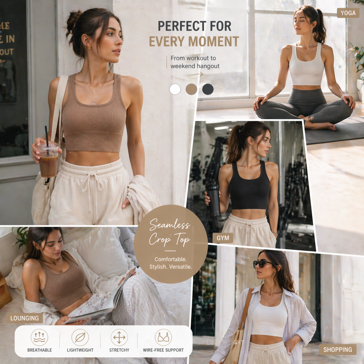 Women Seamless Ribbed Crop Top - огляд і ціна T Shirt Bra Seamless