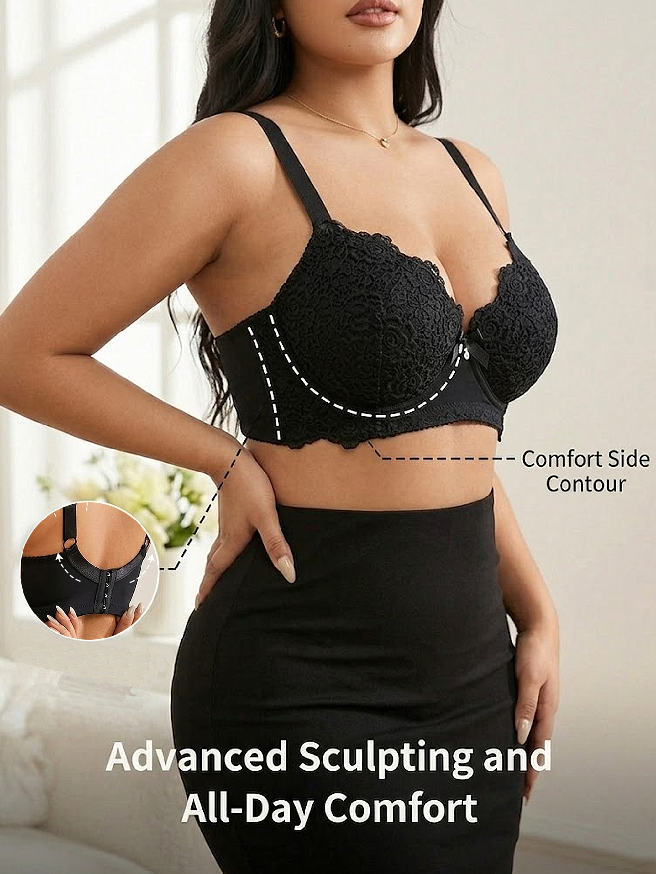 Women Plus Size Floral Push Up - огляд і ціна Plunge Bra Push Up