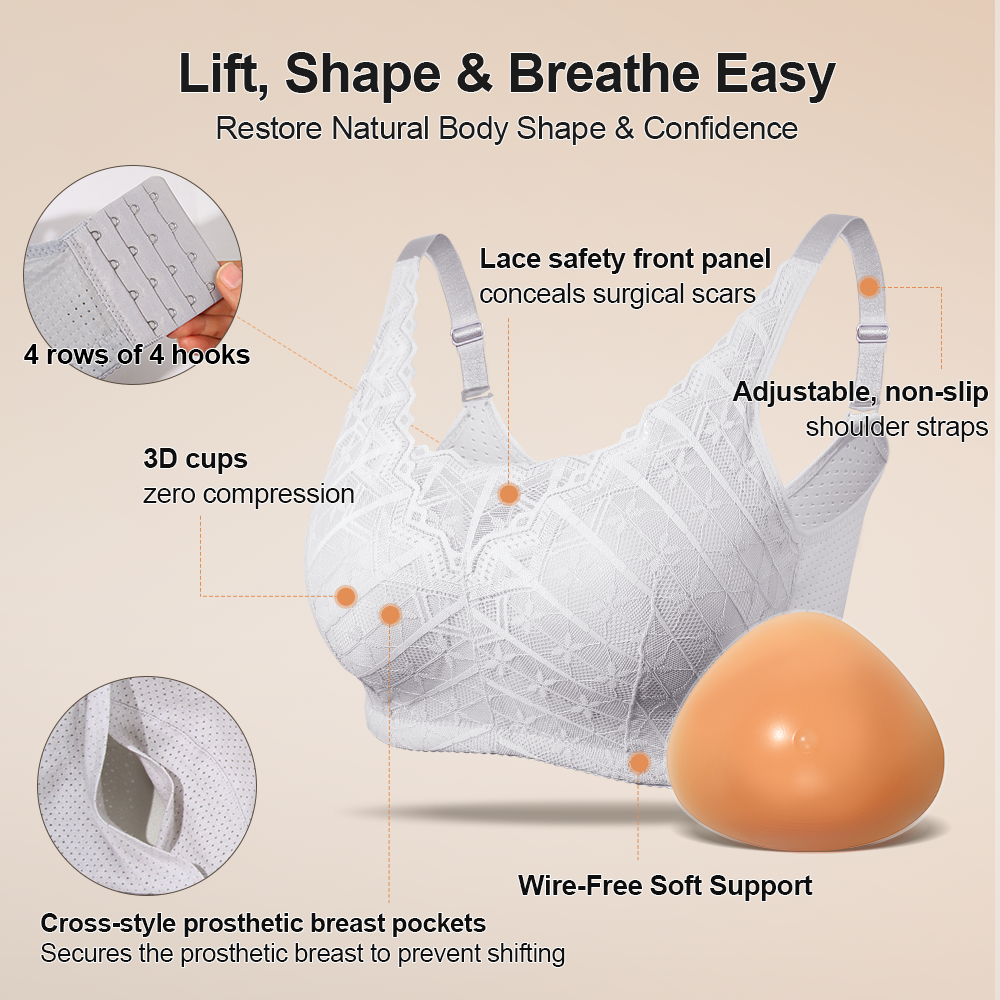Bra With Fake Breast Form Mast - огляд і ціна Mastectomy Bra Pocket