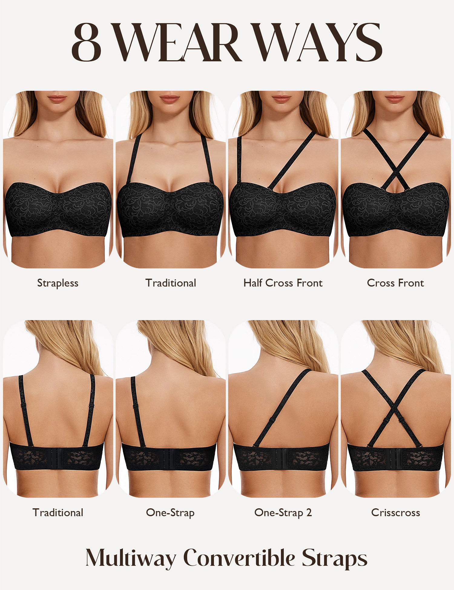 Wingslove Women's Strapless mu - огляд і ціна Convertible Bra Multiway