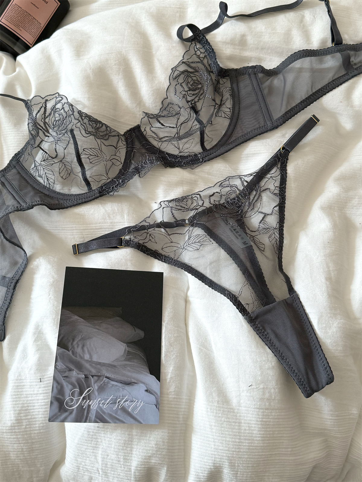 Lace embroidered flowers mesh  - огляд і ціна Cotton Bra Everyday