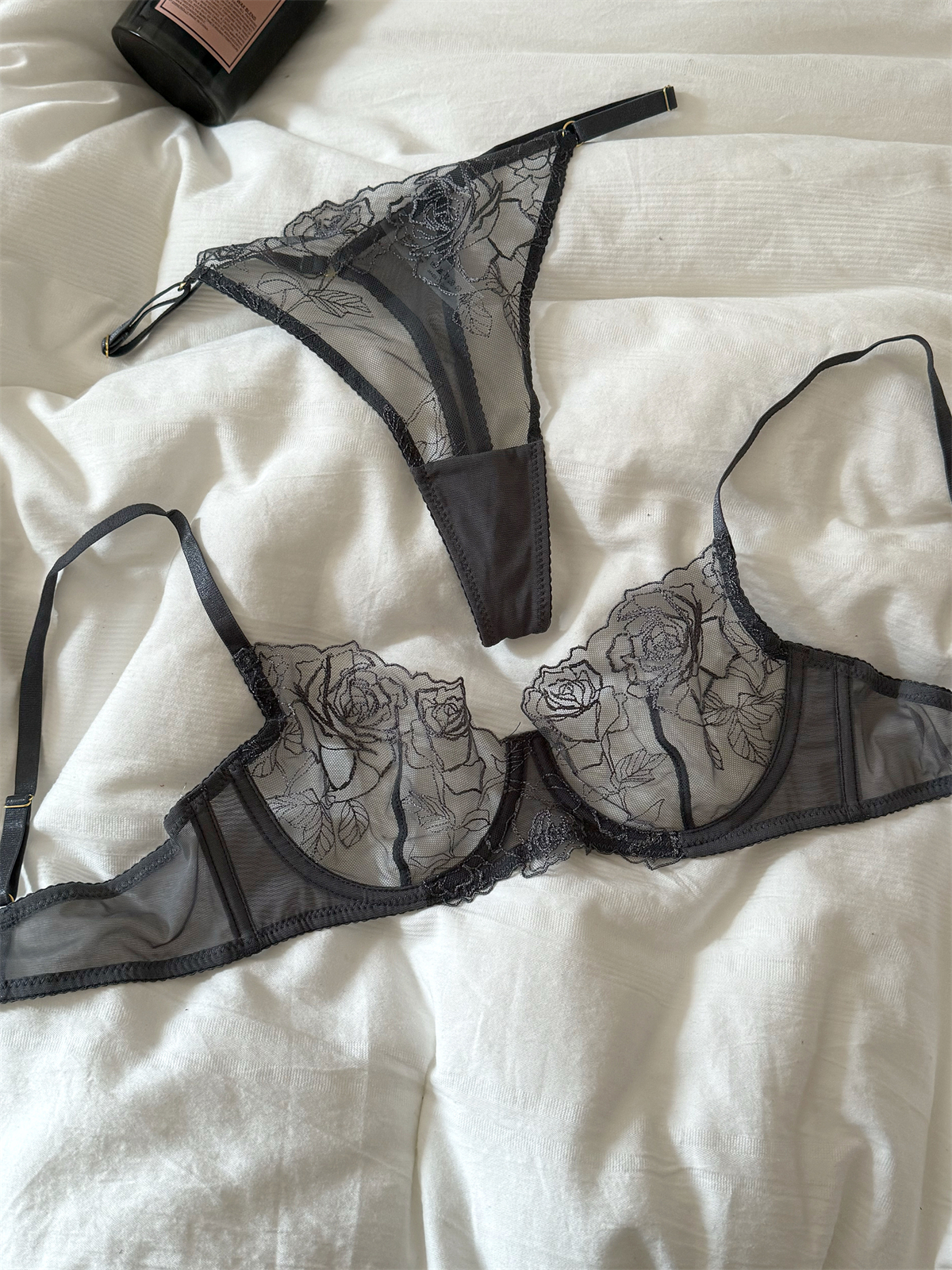 Lace embroidered flowers mesh  - огляд і ціна Cotton Bra Everyday