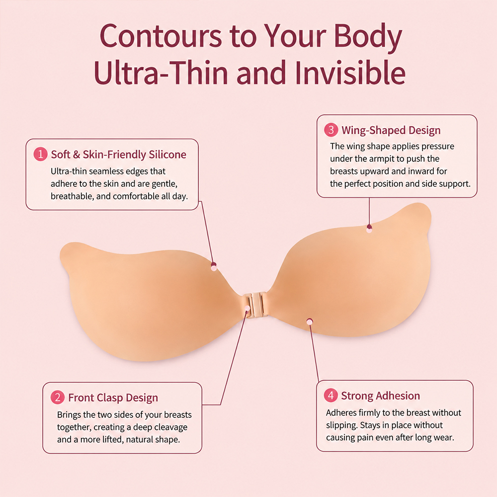 Adhesive Silicone Push Up Bra  - огляд і ціна Backless Bra Sticky