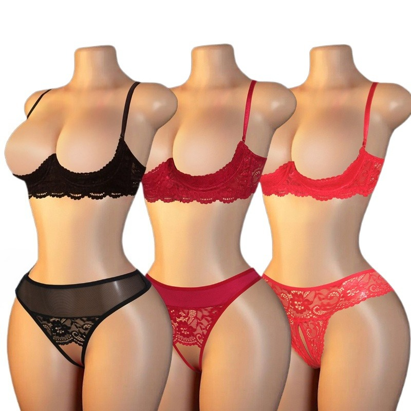 Sexy Women Lace Cutout Lingeri - огляд і ціна Lace Bralette Set