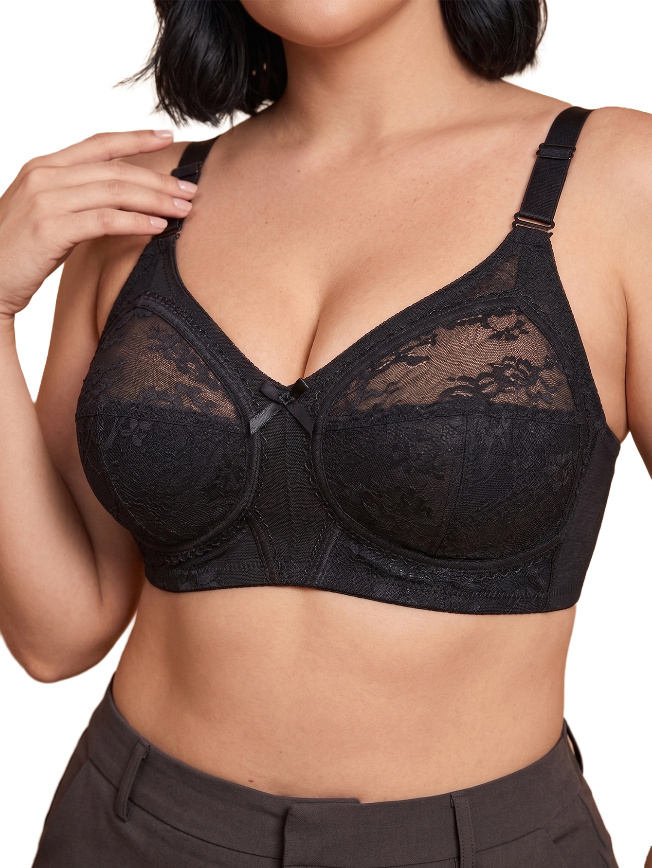 Women Plus Size Wireless Lace  - огляд і ціна Full Coverage Bra