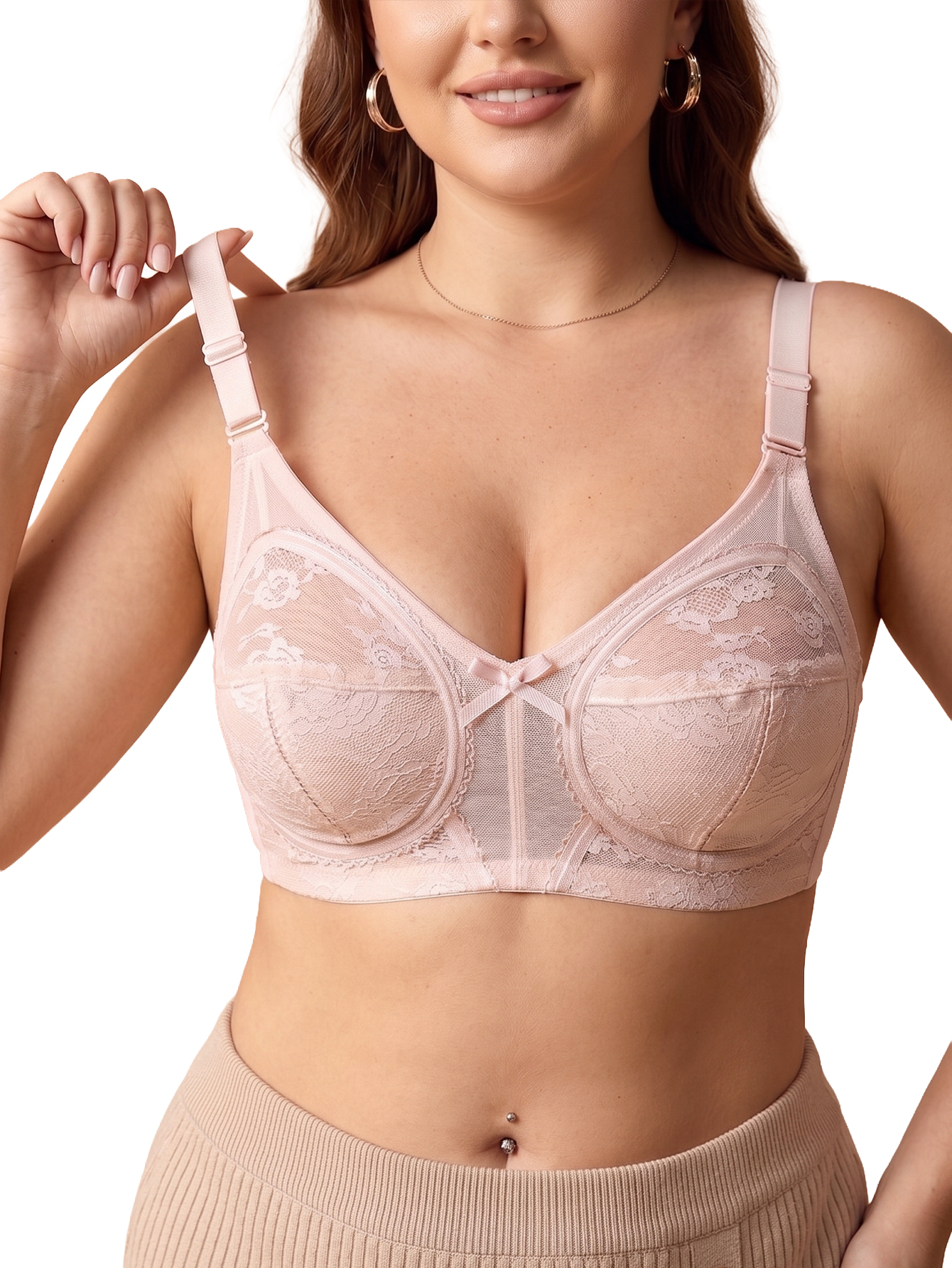 Women Plus Size Wireless Lace  - огляд і ціна Full Coverage Bra