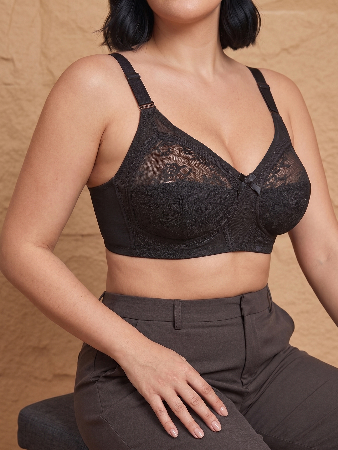 Women Plus Size Wireless Lace  - огляд і ціна Full Coverage Bra